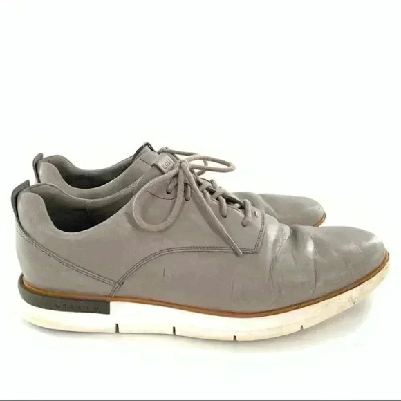Cole Haan mens size 11 gray leather grade OS lightweight lace up Oxfords